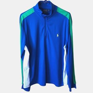 Polo Ralph Lauren Blue Green Quarter Zip Shirt L